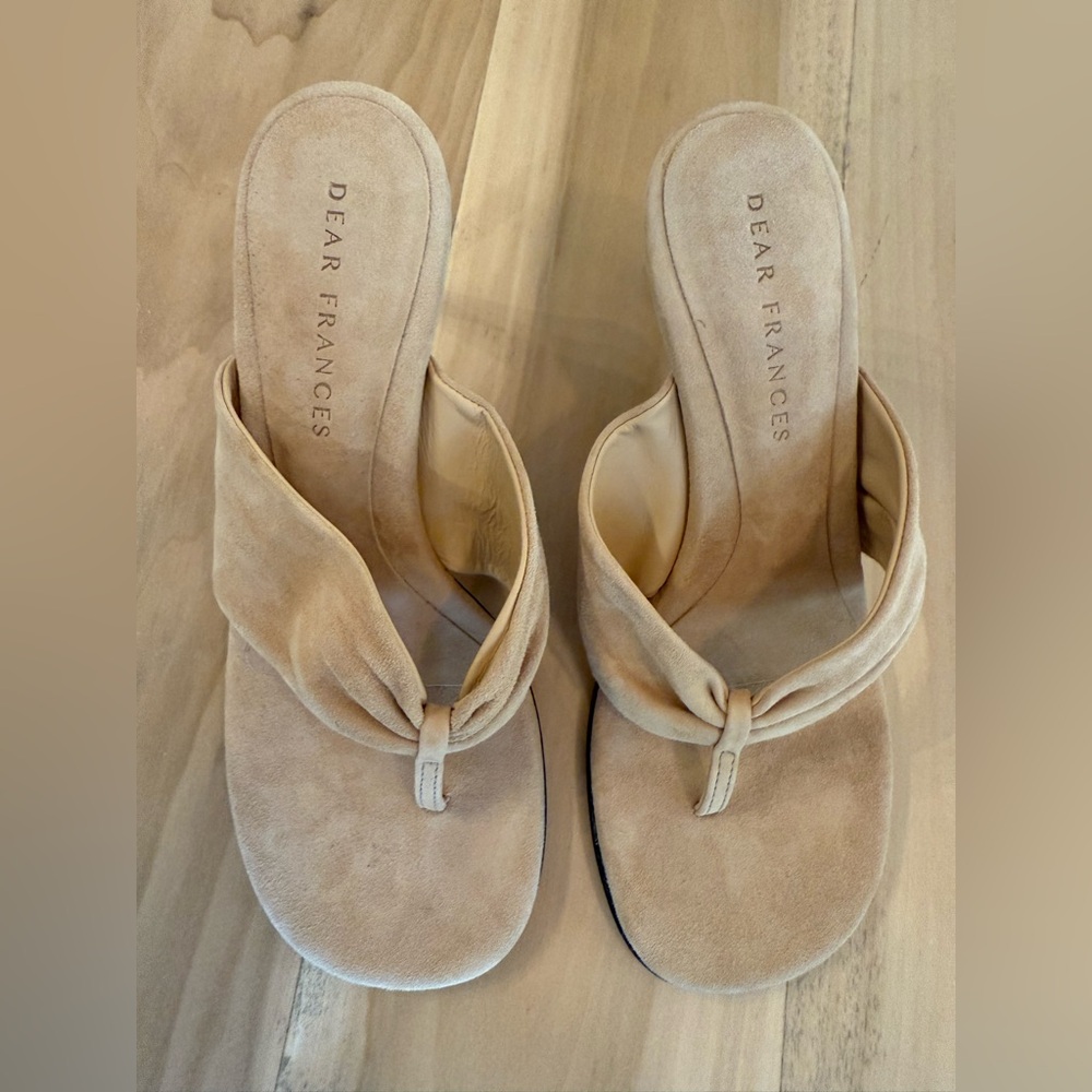Dear Frances Suede Thong Heeled Sandal Size 37 - Picture 8 of 9